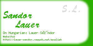 sandor lauer business card